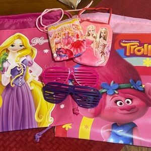 Disney Drawstring Bags Pink/Purple Kids Accessory Set